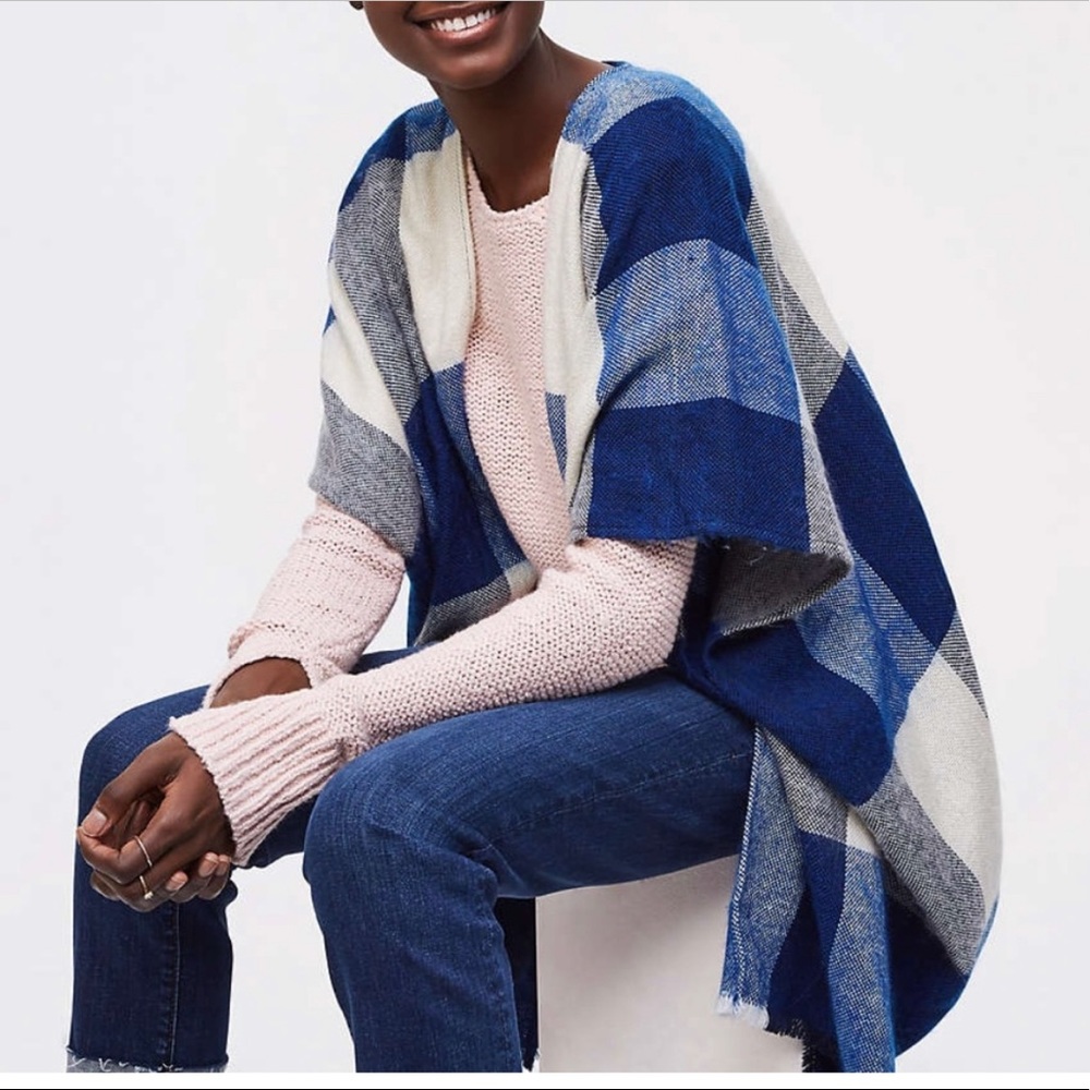 New Loft Brushed Buffalo Plaid wrap size m/l